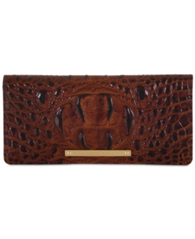 Shop Brahmin Ady Leather Wallet In Pecan Melbourne/gold