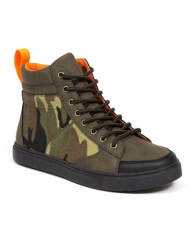 Shop Deer Stags Little Boys Blaze Jr Fashion Comfort High Top Sneaker Boots In Olive Camo