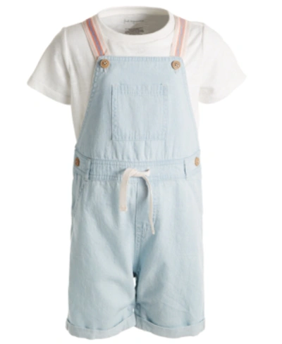 Shop First Impressions Toddler Boys 2-pc. Cotton T-shirt & Overalls Set, Created For Macy's In Light Wash