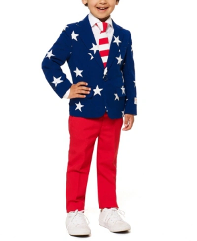Shop Opposuits Toddler Boys 3-piece Stars And Stripes Suit Set In Miscellaneous