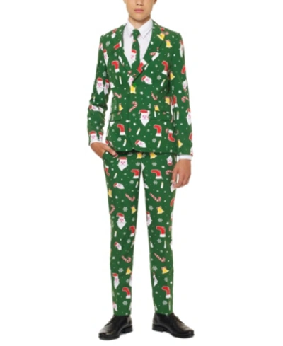 Shop Opposuits Big Boys 3-piece Santa Boss Christmas Suit Set In Green