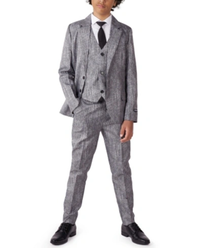 Shop Suitmeister Big Boys 3-piece 20's Gangster Halloween Suit Set In Gray
