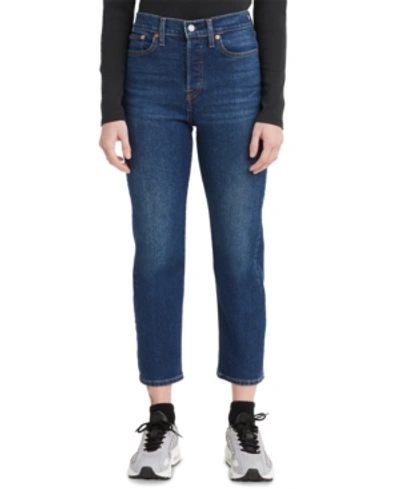Shop Levi's Women's Wedgie Straight-leg Cropped Jeans In Forget Me