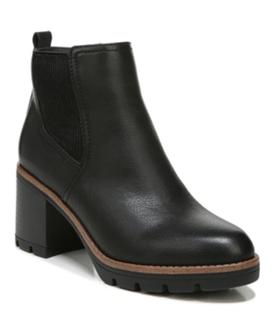 Shop Naturalizer Madalynn-gore Lug Sole Booties In Black Faux Leather