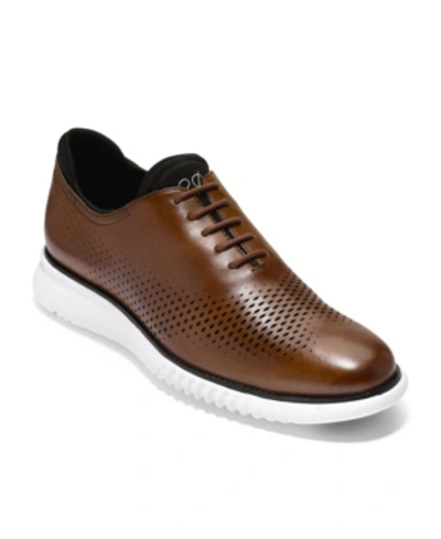Shop Cole Haan Men's 2.zerogrand Laser Wing Oxford Shoes Men's Shoes In British Tan, Ivory