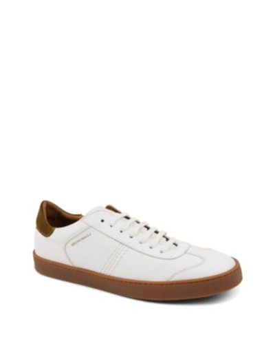 Shop Bruno Magli Men's Bono Classic Sport Lace Up Sneakers Men's Shoes In White Calf