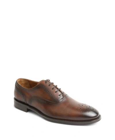 Shop Bruno Magli Men's The Arno Oxford Shoes In Cognac Calf