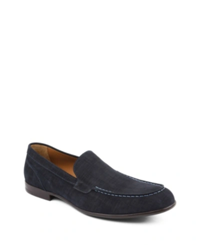 Shop Bruno Magli Men's Sino Loafers Men's Shoes In Navy Lin Suede