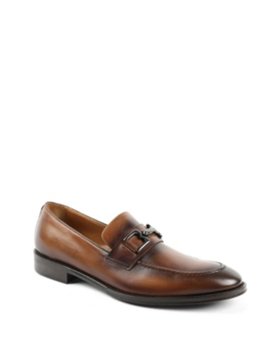 Shop Bruno Magli Men's Alpha Classic Bit Ornament Loafers In Cognac Calf