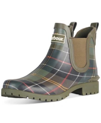 Shop Barbour Women's Wilton Wellington Ankle Rain Boots In Classic Tartan