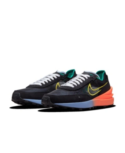 Shop Nike Men's Waffle One Unity Casual Sneakers From Finish Line In Black, Yellow, Multi