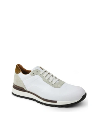 Shop Bruno Magli Men's Davio Jogger Sneakers In White Leather