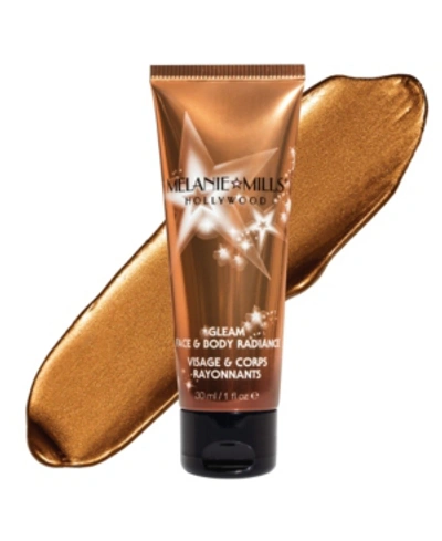 Shop Melanie Mills Hollywood Gleam Face And Body Radiance All In One Makeup, Moisturizer And Glow, 1 oz In Deep Gold