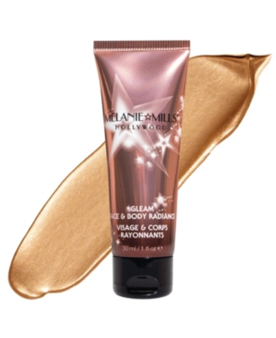 Shop Melanie Mills Hollywood Gleam Face And Body Radiance All In One Makeup, Moisturizer And Glow, 1 oz In Peach Deluxe
