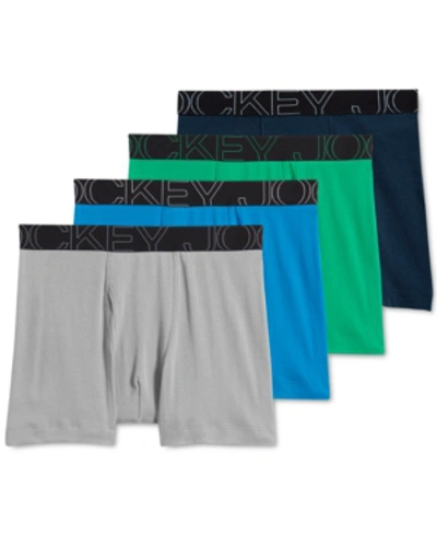 Shop Jockey Activeblend 5" Boxer Brief - 4 Pack In Blue/green/grey/midnight