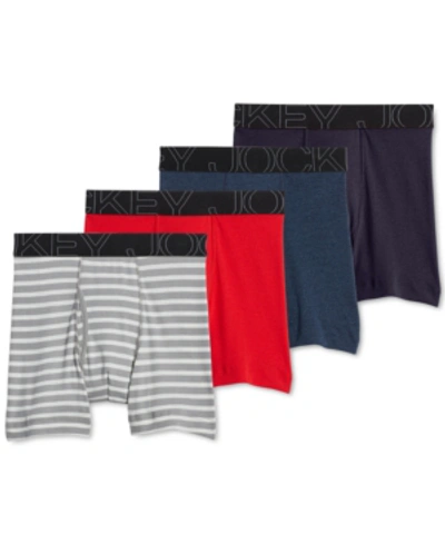 Shop Jockey Activeblend 5" Boxer Brief - 4 Pack In Stripe/blue/red/navy