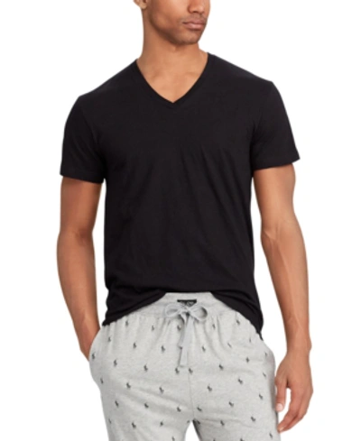 Polo Ralph Lauren Men's Big And Tall 3-pack V-neck Undershirts In Black