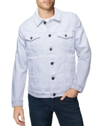 Shop X-ray Men's Slim Washed Denim Jacket In White