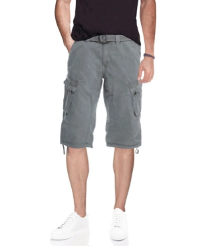 Shop X-ray Men's Belted Capri Cargo Shorts In Slate Gray