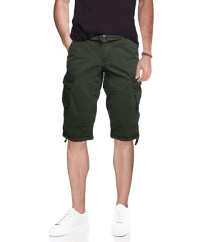 X-ray Men's Big And Tall Belted Capri Cargo Shorts In Charcoal