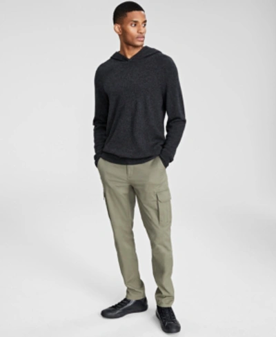 Shop Club Room Men's Cashmere Hoodie, Created For Macy's In Dark Charcoal