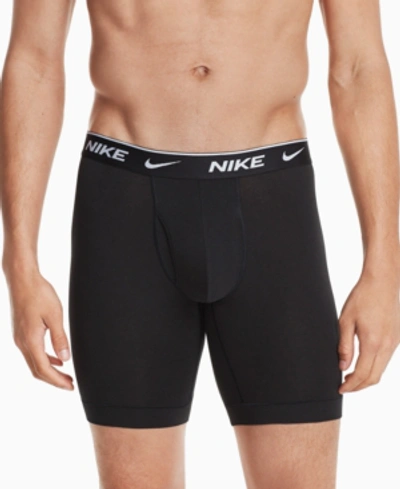 Shop Nike Men's Everyday Performance Stretch Long Boxer Briefs, 3-pack In Black
