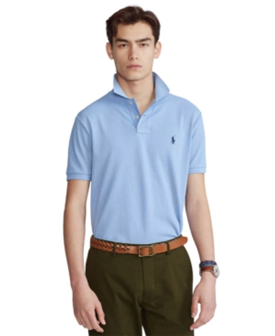 Shop Polo Ralph Lauren Men's Mesh Polo Shirt In Dress Shirt Blue