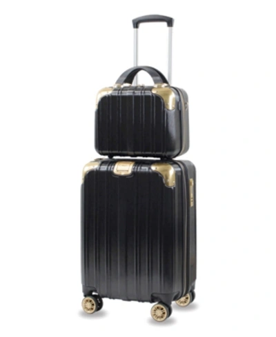 Shop American Green Travel Melrose S Carry-on Vanity Luggage, Set Of 2 In Black