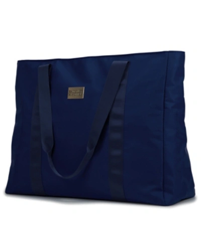 Shop Badgley Mischka Nylon Travel Tote Weekender Bag In Navy