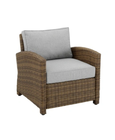 Crosley Bradenton Outdoor Wicker Armchair In Gray