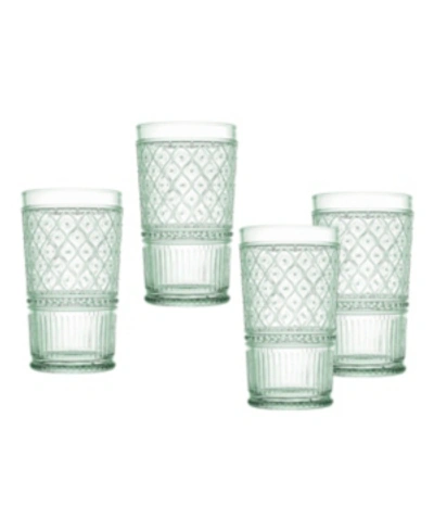 Godinger Blue Claro Highball Glasses, Set Of 4 In Green