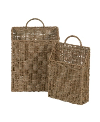 Shop Household Essentials Sea Grass Wall Basket, Set Of 2 In Natural