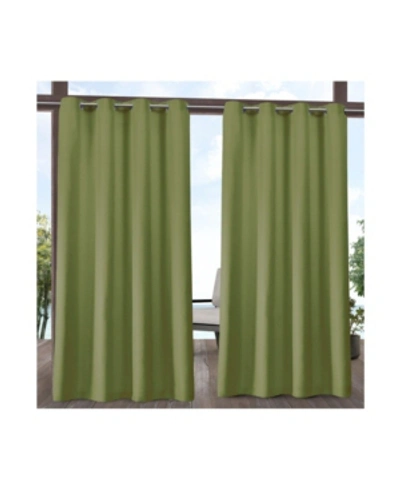 Shop Exclusive Home Delano Heavyweight Textured Indoor/outdoor Grommet Top Curtain Panel Pair, 54" X 84" In Green