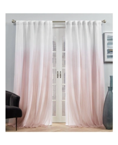 Exclusive Home Curtains Crescendo Lined Blackout Hidden Tab Curtain Panel Pair, 54" X 84", Set Of 2 In Pink