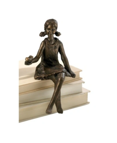 Shop Cyan Design Girl Shelf Sitter Sculpture In Bronze