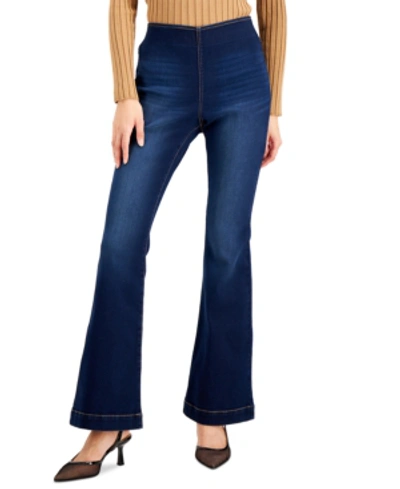 Shop Inc International Concepts Petite Pull-on Flared Jeans, Created For Macy's In Cranberry Wash
