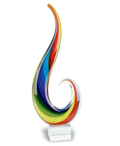 Badash Crystal Rainbow Note Murano Style 12in Centerpiece In Multi