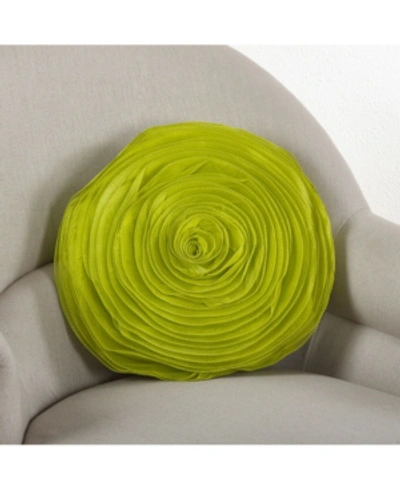 Shop Saro Lifestyle Rose Decorative Pillow, 16" Round In Lime