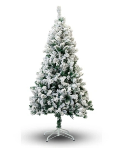 Shop Perfect Holiday 3' Flocked Snow Christmas Tree In Evergreen