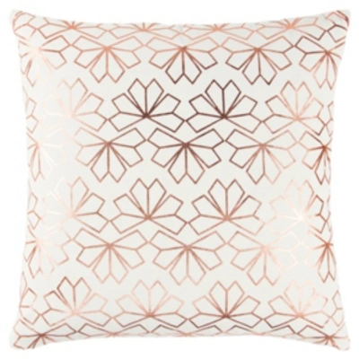 Shop Rizzy Home Geometrical Design Polyester Filled Decorative Pillow, 20" X 20" In Bronze