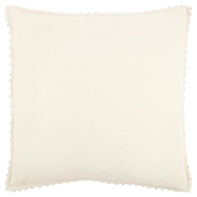 Shop Rizzy Home Faux Pearl Trim Solid Polyester Filled Decorative Pillow, 22" X 22" In White