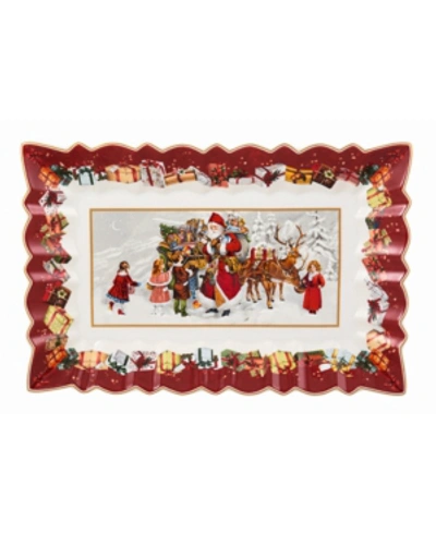 Shop Villeroy & Boch Toy's Fantasy Cake Plate Santa And Kids, Rectangular In Multi