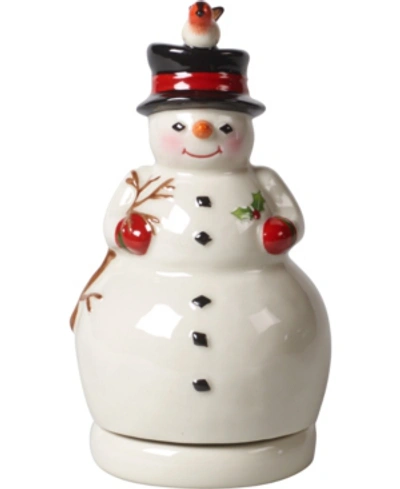 Villeroy & Boch Nostalgic Memory Turning Snowman Musical Figurine In Multi