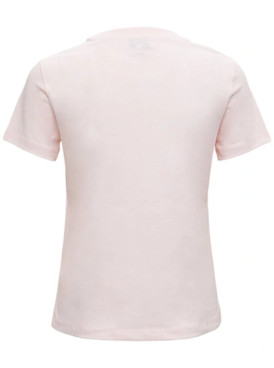 Shop Kenzo Pink Cotton T-shirt With Logo Print