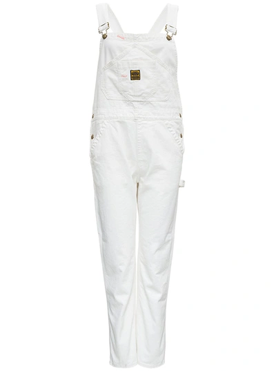 Washington Dee Cee Logo Patch Organic Cotton Dungarees In White