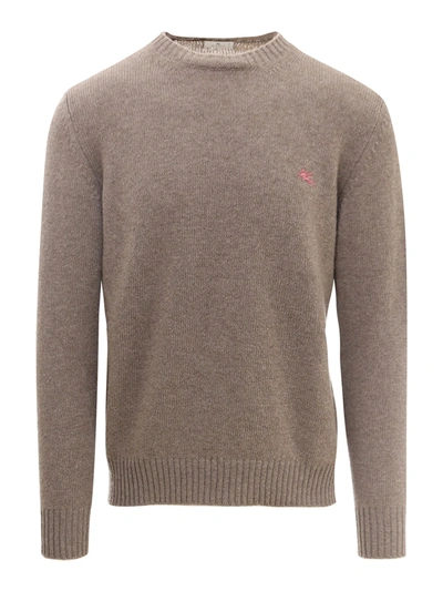 Shop Etro Wool Sweater In Beige