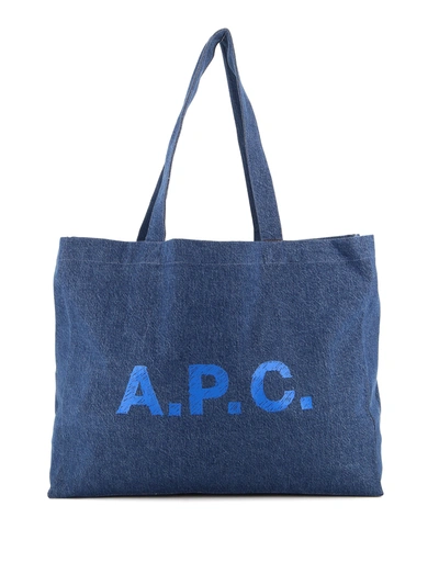 Shop Apc Diane Shopping Bag In Dark Blue