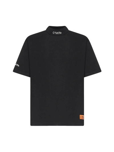 Shop Heron Preston Embroidered Logo High-neck T-shirt In Black