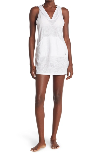 Shop Nike Hooded Cover-up Dress In White