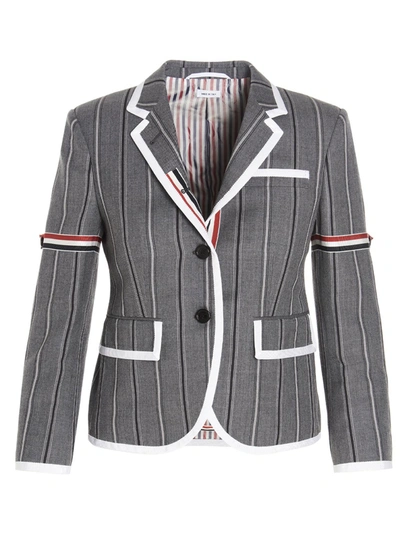 Shop Thom Browne Rwb Striped Sports Jacket In Multi